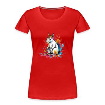Bibou der Eichhörnchenmaler - Frauen Premium Bio T-Shirt - Rot - Vorne - Mia (176cm)