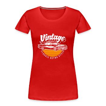 Oldtimer Vintage Valuable - Women's Premium Organic T-Shirt - red - Front - Mia (176cm)