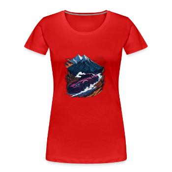 Rennwagen in den Bergen - Frauen Premium Bio T-Shirt - Rot - Vorne - Mia (176cm)