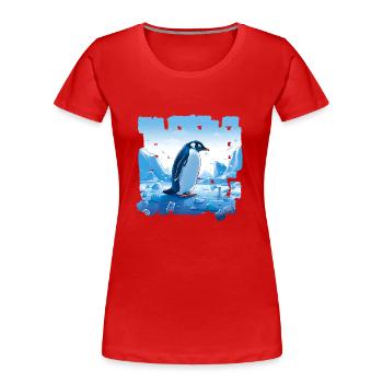 Pinguine, die Bewohner der Antarktis - Frauen Premium Bio T-Shirt - Rot - Vorne - Mia (176cm)