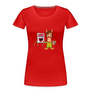PFERD - PONY - KÜNSTLER - MALER - LIEBE - Frauen Premium Bio T-Shirt - Rot - Vorne - Mia (176cm)
