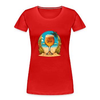 Strand Bier Glas - Frauen Premium Bio T-Shirt - Rot - Vorne - Mia (176cm)