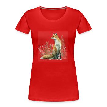 Fuchs in der Wiese - Frauen Premium Bio T-Shirt - Rot - Vorne - Mia (176cm)