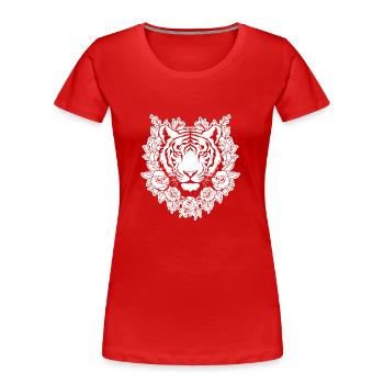 Tiger Big Cat - Women's Premium Organic T-Shirt - red - Front - Mia (176cm)