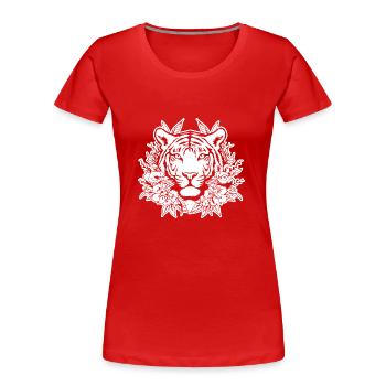 Tiger Big Cat - Women's Premium Organic T-Shirt - red - Front - Mia (176cm)