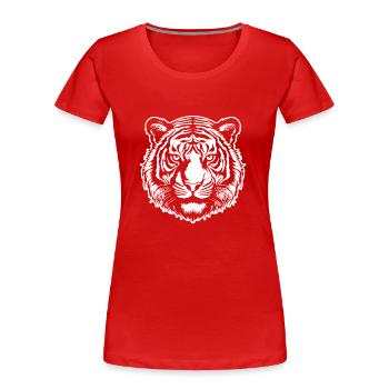 Tiger Big Cat - Women's Premium Organic T-Shirt - red - Front - Mia (176cm)
