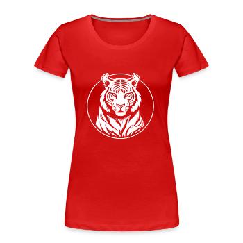 Tiger Big Cat - Women's Premium Organic T-Shirt - red - Front - Mia (176cm)