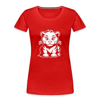 Tiger Big Cat - Women's Premium Organic T-Shirt - red - Front - Mia (176cm)