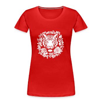 Tiger Big Cat - Women's Premium Organic T-Shirt - red - Front - Mia (176cm)