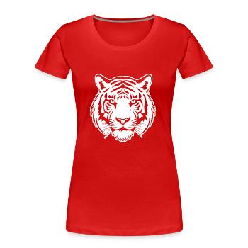 Tiger Big Cat - Women's Premium Organic T-Shirt - red - Front - Mia (176cm)