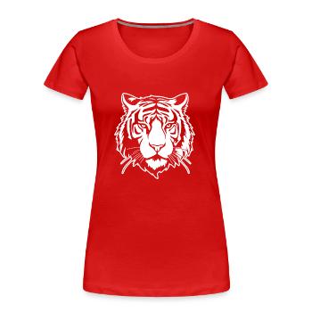 Tiger Big Cat - Women's Premium Organic T-Shirt - red - Front - Mia (176cm)