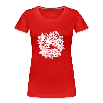 Tiger Big Cat - Women's Premium Organic T-Shirt - red - Front - Mia (176cm)