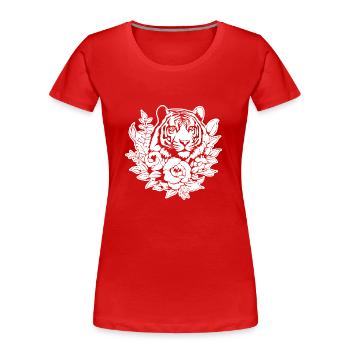 Tiger Big Cat - Women's Premium Organic T-Shirt - red - Front - Mia (176cm)