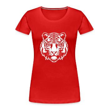 Tiger Big Cat - Women's Premium Organic T-Shirt - red - Front - Mia (176cm)