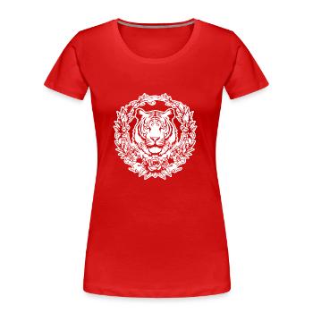 Tiger Big Cat - Women's Premium Organic T-Shirt - red - Front - Mia (176cm)