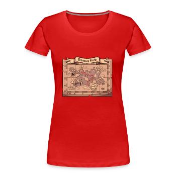 Treasure Map - Women's Premium Organic T-Shirt - red - Front - Mia (176cm)