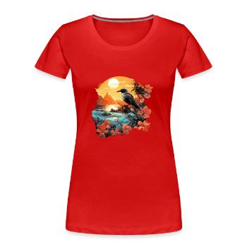 Tropisch - Frauen Premium Bio T-Shirt - Rot - Vorne - Mia (176cm)