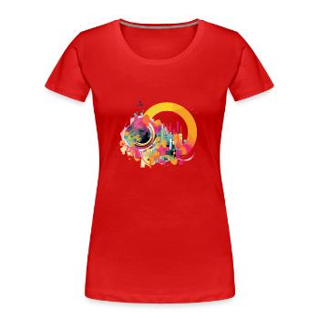 Design culture urbaine - T-shirt bio Premium Femme - rouge - Devant - Mia (176cm)