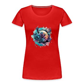 Un monde en fusion - T-shirt bio Premium Femme - rouge - Devant - Mia (176cm)