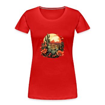 Cactus - T-shirt bio Premium Femme - rouge - Devant - Mia (176cm)