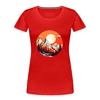 Berge im Sonnenschein - Frauen Premium Bio T-Shirt - Rot - Vorne - Mia (176cm)