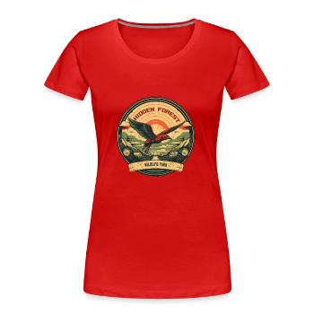Hidden Forest Wildlife Park Vintage Logo - T-shirt bio Premium Femme - rouge - Devant - Mia (176cm)