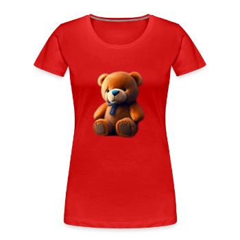 Teddybär - Frauen Premium Bio T-Shirt - Rot - Vorne - Mia (176cm)