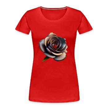 Rose noire - T-shirt bio Premium Femme - rouge - Devant - Mia (176cm)