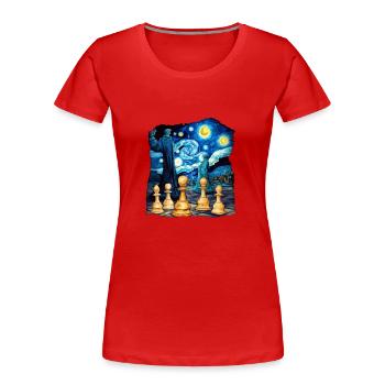 Moonlight chess - Women's Premium Organic T-Shirt - red - Front - Mia (176cm)