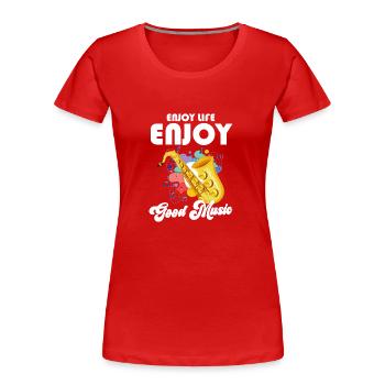 Musik Instrument Stadtmusikant - Frauen Premium Bio T-Shirt - Rot - Vorne - Mia (176cm)