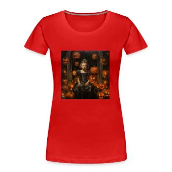 Waiting for Halloween - Frauen Premium Bio T-Shirt - Rot - Vorne - Mia (176cm)