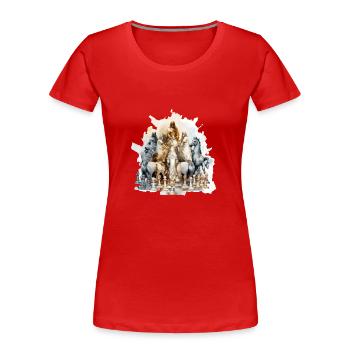 Die Venus des Schachs - Frauen Premium Bio T-Shirt - Rot - Vorne - Mia (176cm)