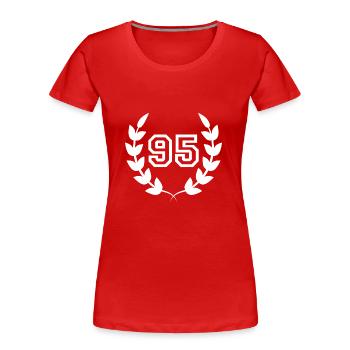 Geschenkidee zum 95. Geburtstag 95 Jahre - Frauen Premium Bio T-Shirt - Rot - Vorne - Mia (176cm)