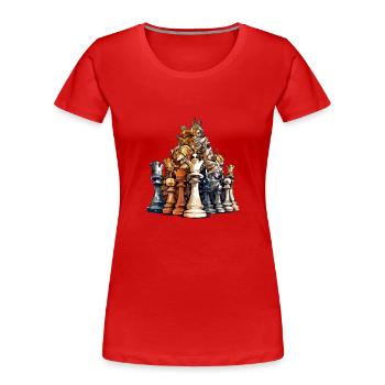 Chess pieces n°3 - Women's Premium Organic T-Shirt - red - Front - Mia (176cm)