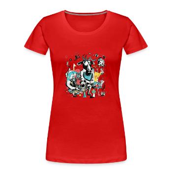 Le taureau d'art - T-shirt bio Premium Femme - rouge - Devant - Mia (176cm)