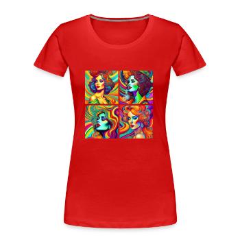 psychedelic Léa - T-shirt bio Premium Femme - rouge - Devant - Mia (176cm)