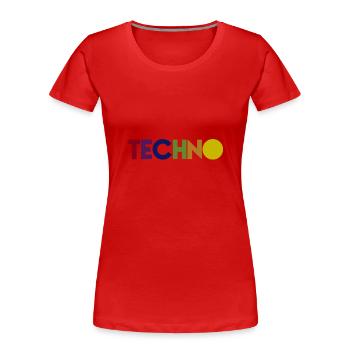Techno - Women's Premium Organic T-Shirt - red - Front - Mia (176cm)