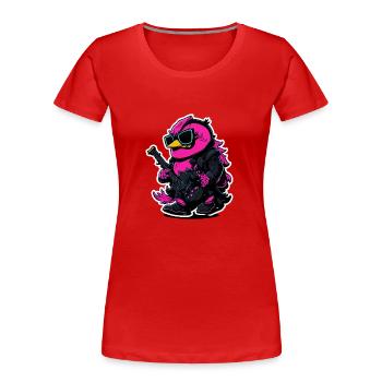Canard de roche - T-shirt bio Premium Femme - rouge - Devant - Mia (176cm)