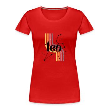 Löwe-Retro-Horoskop - Frauen Premium Bio T-Shirt - Rot - Vorne - Mia (176cm)