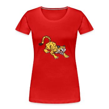 Cool Jaguar - T-shirt bio Premium Femme - rouge - Devant - Mia (176cm)