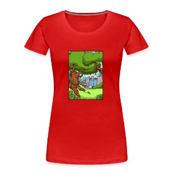 Contexte de la jungle - T-shirt bio Premium Femme - rouge - Devant - Mia (176cm)