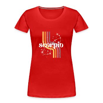 Skorpion Retro Horoskop - Frauen Premium Bio T-Shirt - Rot - Vorne - Mia (176cm)