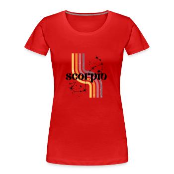 Skorpion Retro Horoskop - Frauen Premium Bio T-Shirt - Rot - Vorne - Mia (176cm)