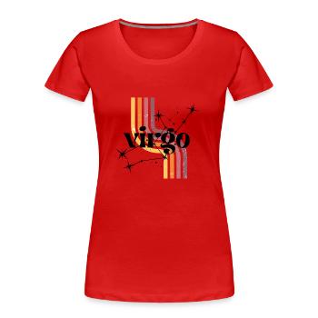 Jungfrau Retro-Horoskop - Frauen Premium Bio T-Shirt - Rot - Vorne - Mia (176cm)