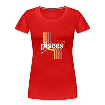 Fische Retro-Horoskop - Frauen Premium Bio T-Shirt - Rot - Vorne - Mia (176cm)