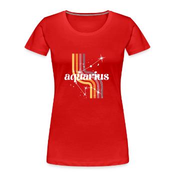 Wassermann Retro-Horoskop - Frauen Premium Bio T-Shirt - Rot - Vorne - Mia (176cm)