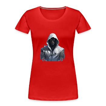 silent shadow - Women's Premium Organic T-Shirt - red - Front - Mia (176cm)