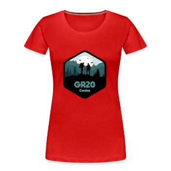 GR20 Grande Randonnée Corse trekking hiking - Women's Premium Organic T-Shirt - red - Front - Mia (176cm)