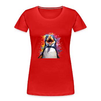 The Talking Penguin - Women's Premium Organic T-Shirt - red - Front - Mia (176cm)
