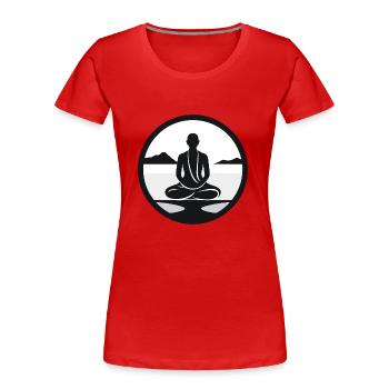 schlichte Meditation - Frauen Premium Bio T-Shirt - Rot - Vorne - Mia (176cm)